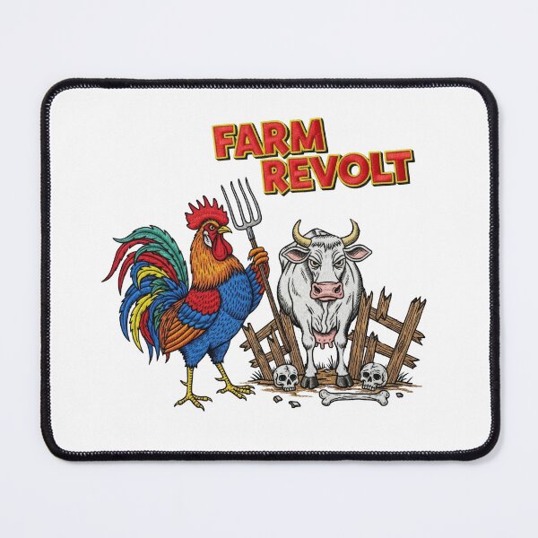 Item preview, Farm Revolt Rooster and Cow Animal Uprising designed and sold by TeeARTHY.