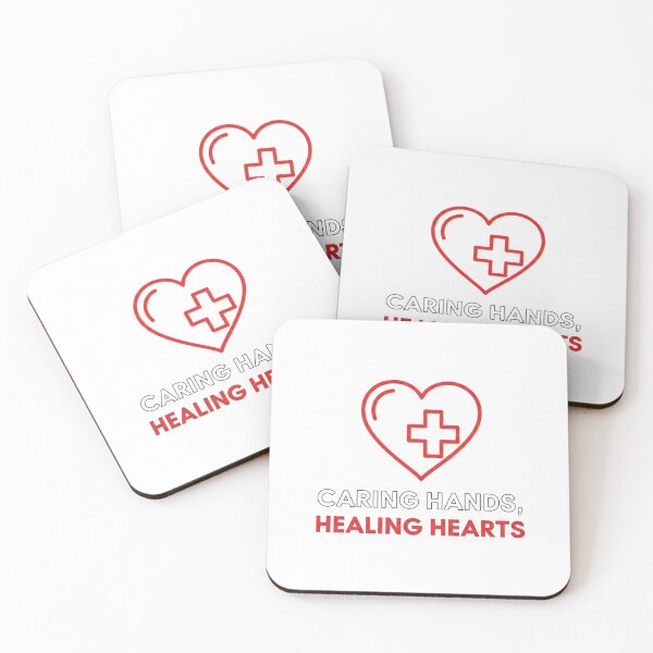 Item preview, Caring Hands Healing Hearts Nurse Medical Appreciation Typography Heart Gift designed and sold by Design_Your_Day.