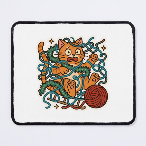 Item preview, Cat Tangled in Yarn & Tinsel designed and sold by SeeGraceStitch.