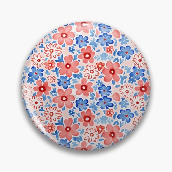 Item preview, Watercolor Daisy Floral Red White Blue Seamless Repeat designed and sold by Sharon Schwalbe.