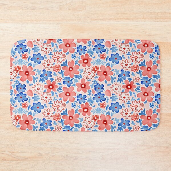 Item preview, Watercolor Daisy Floral Red White Blue Seamless Repeat designed and sold by Sharon Schwalbe.