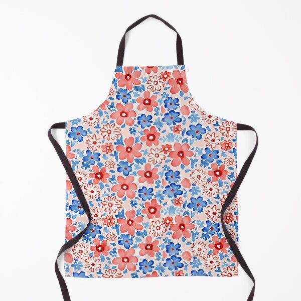 Item preview, Watercolor Daisy Floral Red White Blue Seamless Repeat designed and sold by Sharon Schwalbe.
