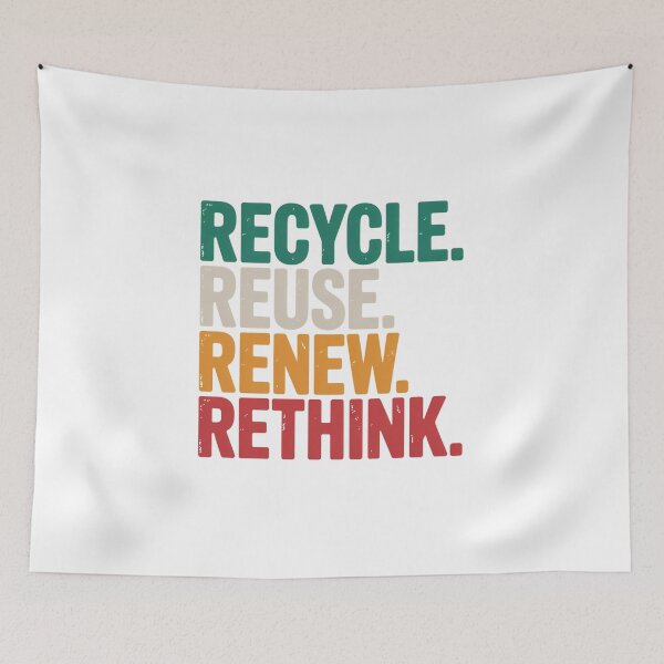 Item preview, Recycle Reuse Renew Rethink Distressed Eco Statement designed and sold by chattsuede.