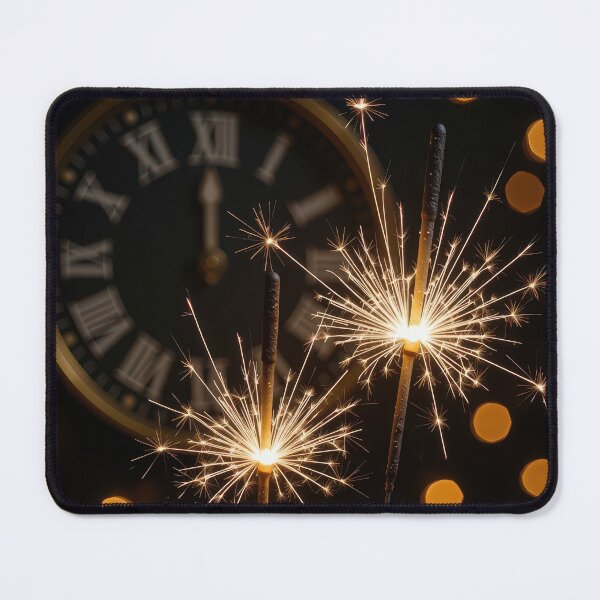 Item preview, New Year Eve's Party Sparklers On a Midnight Clock designed and sold by Maria Dryfhout.