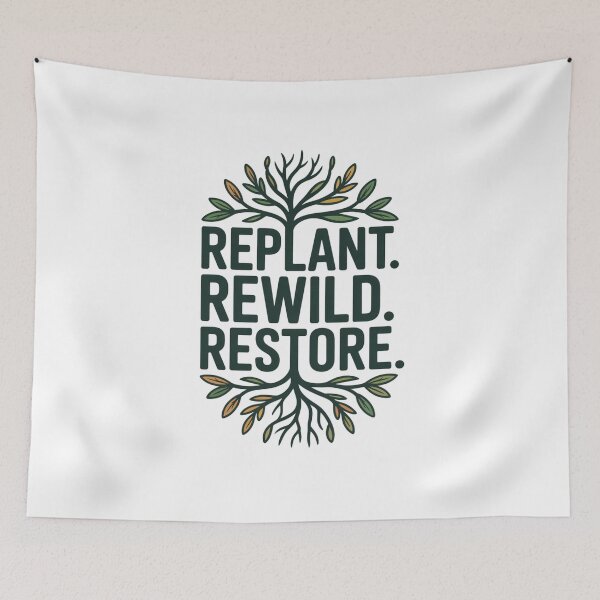 Item preview, Replant Rewild Restore Nature Conservation Stylized Tree Roots designed and sold by chattsuede.