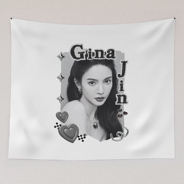 Item preview, Gina Jin – Jin Chen (金晨) Chinese Actress Cdrama China Entertainment Black and White Collage Digital Art Portrait designed and sold by AJUNICE STUDIO.