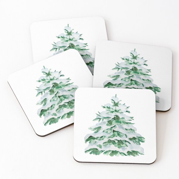 Item preview, Watercolor Snowy Christmas Tree – Winter Forest Holiday Art designed and sold by lea-lani.