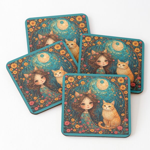 Item preview, Beautiful girl with a cat. designed and sold by Natalia-Vlad.