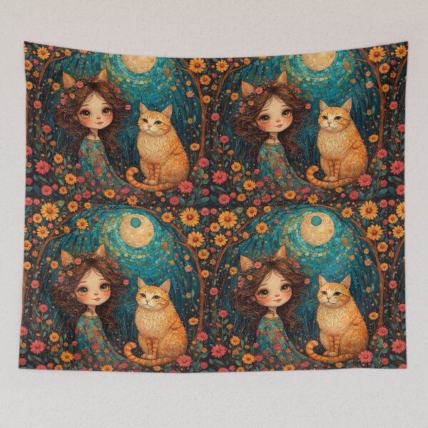 Item preview, Beautiful girl with a cat. designed and sold by Natalia-Vlad.