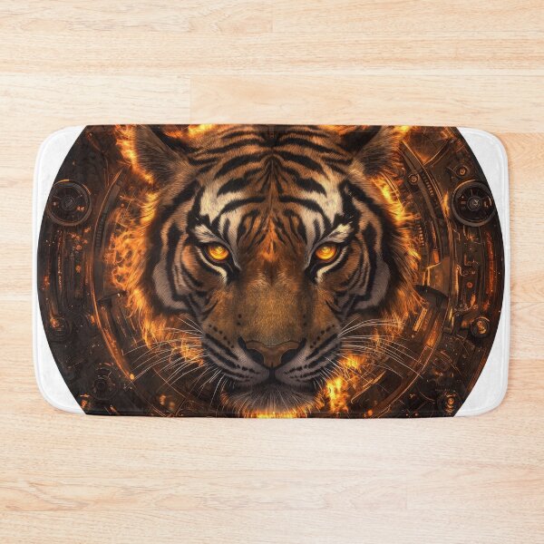 Item preview, Cyberpunk Flame Tiger Face designed and sold by Daagath.