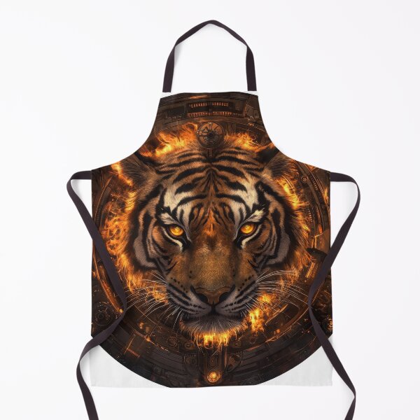 Item preview, Cyberpunk Flame Tiger Face designed and sold by Daagath.