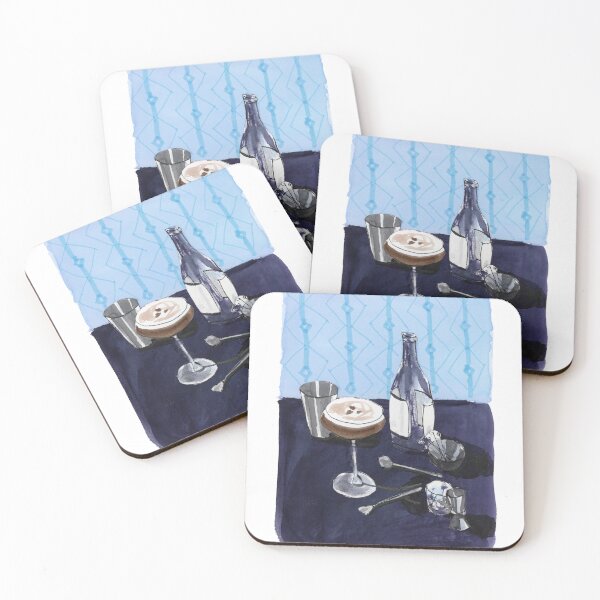 Item preview, Espresso Martini Mixed Media Art Abstract Still Life designed and sold by Suburbansketcher.