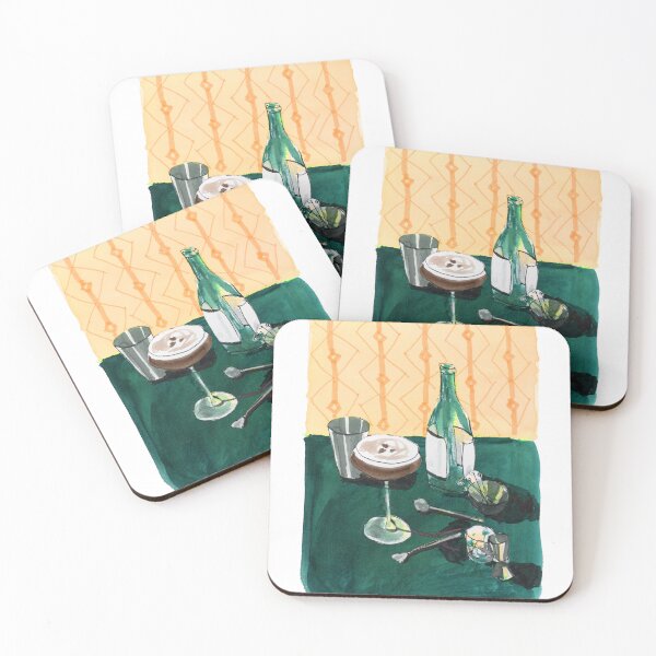Item preview, Espresso Martini Mixed Media Art Abstract Still Life designed and sold by Suburbansketcher.