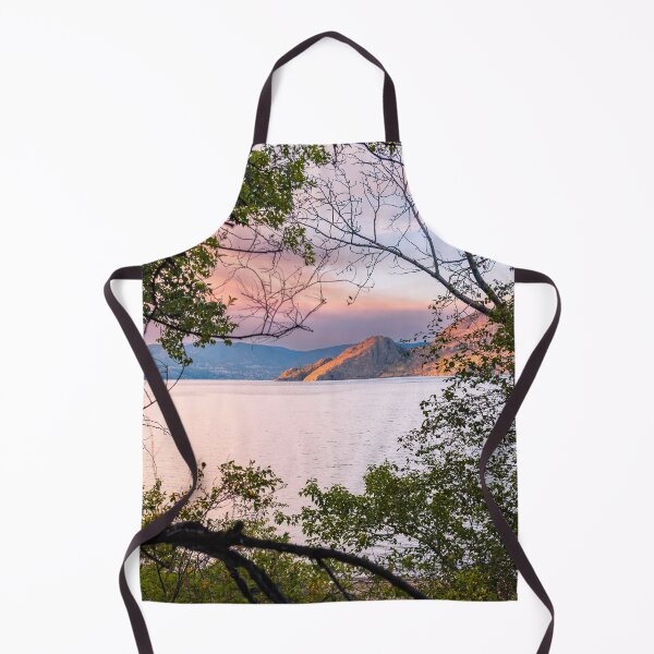 Item preview, Summer Sunset View Through Trees of Okanagan Lake and Mountains designed and sold by Amy Mitchell.