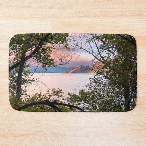 Item preview, Summer Sunset View Through Trees of Okanagan Lake and Mountains designed and sold by Amy Mitchell.