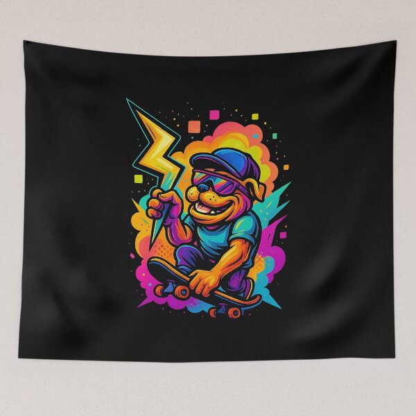 Item preview, Skater Bulldog Holding Lightning — Funky Power Ride | Meta Mirage Series designed and sold by Meta Mirage .