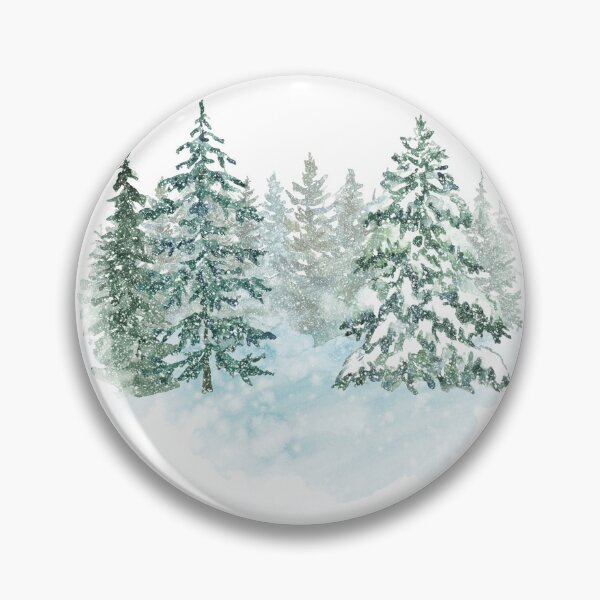 Item preview, Watercolor Snowy Christmas Trees – Winter Forest Holiday Art designed and sold by lea-lani.