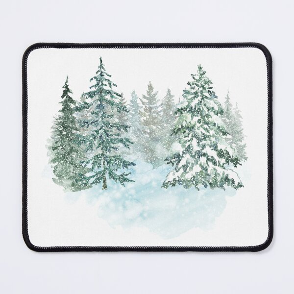 Item preview, Watercolor Snowy Christmas Trees – Winter Forest Holiday Art designed and sold by lea-lani.