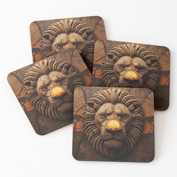 Item preview, Primal Lion Carving – Ancestral Control Wood Art   designed and sold by SavannaStrikes.