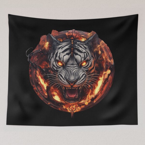 Item preview, Chains of Fire White Tiger designed and sold by Daagath.