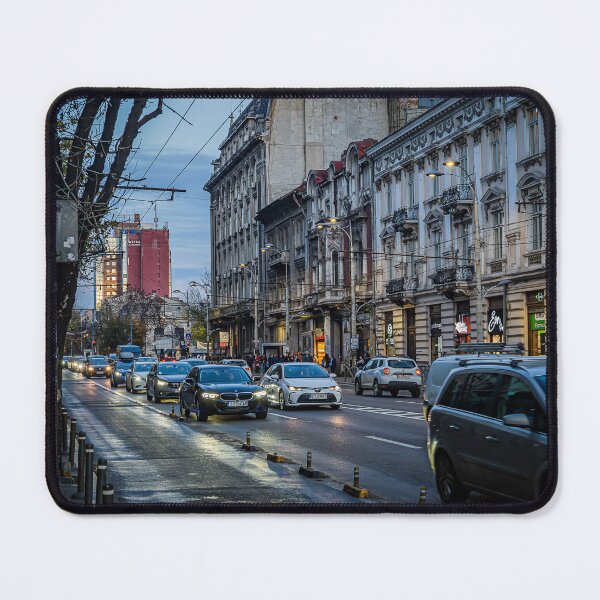 Item preview, Wet Street and Traffic on Carol I Boulevard – Color Urban Photo designed and sold by Rabee Khalil Photography.