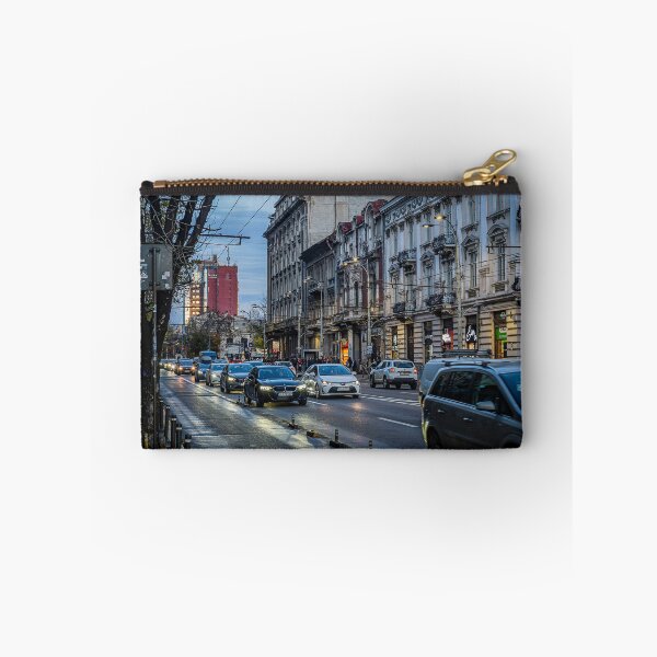 Item preview, Wet Street and Traffic on Carol I Boulevard – Color Urban Photo designed and sold by Rabee Khalil Photography.