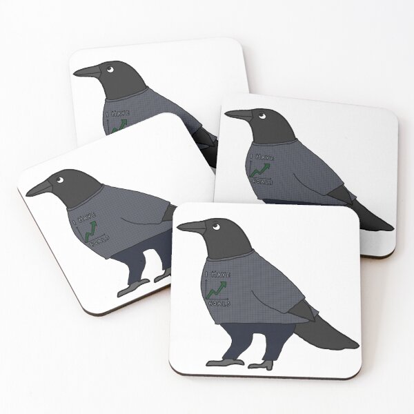 Item preview, I Have Goals: Motivational Crow in a Graph Sweater designed and sold by AvianSpell.