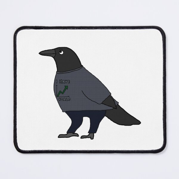 Item preview, I Have Goals: Motivational Crow in a Graph Sweater designed and sold by AvianSpell.