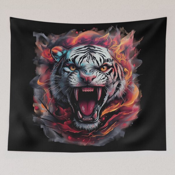 Item preview, Roaring Inferno White Tiger designed and sold by Daagath.