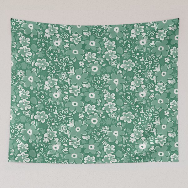 Item preview, Green Daisy Floral Seamless Repeat designed and sold by Sharon Schwalbe.