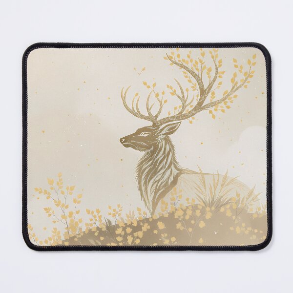 Item preview, Elegant Golden Reindeer Christmas Illustration – Winter Forest Magic designed and sold by FratddArtworks.