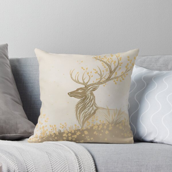 Item preview, Elegant Golden Reindeer Christmas Illustration – Winter Forest Magic designed and sold by FratddArtworks.