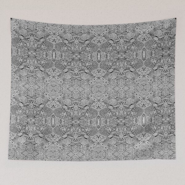 Item preview, Mandala trippy hallucinogenic black and white design designed and sold by fiaca fjaka.