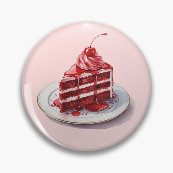 Item preview, Red Velvet Cake Slice Watercolor Illustration – Delicious Dessert designed and sold by Verycutethings.
