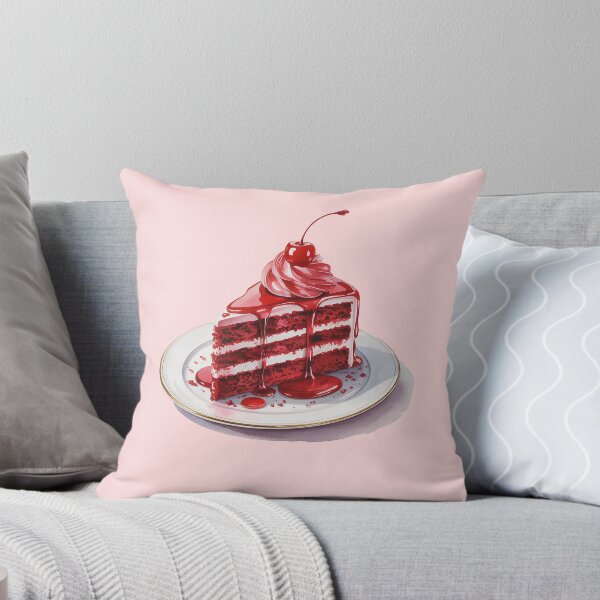 Item preview, Red Velvet Cake Slice Watercolor Illustration – Delicious Dessert designed and sold by Verycutethings.