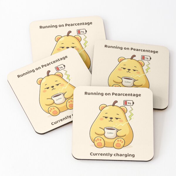Item preview, Running on Pearcentage – Cute Teddypear Coffee Recharge Design designed and sold by RokaWorld.