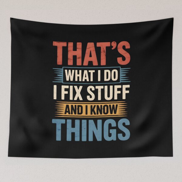 Item preview, Bold Blue & Yellow Fix Stuff Quote – Modern Repair Design designed and sold by CalmDownZone ⭐️⭐️⭐️⭐️⭐️.