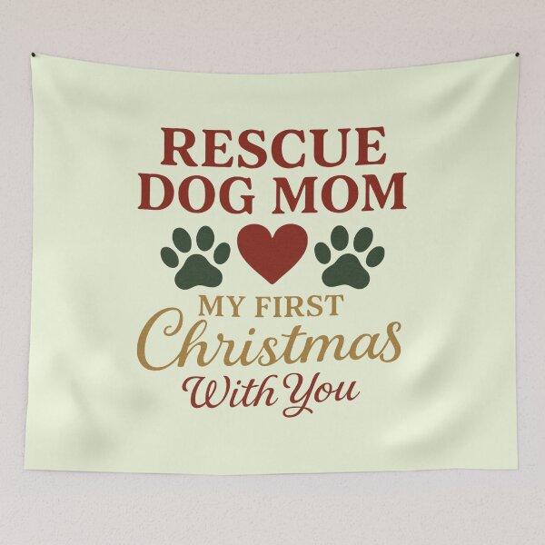 Item preview, Rescue Dog Mom First Christmas Design designed and sold by Meandmyshop.