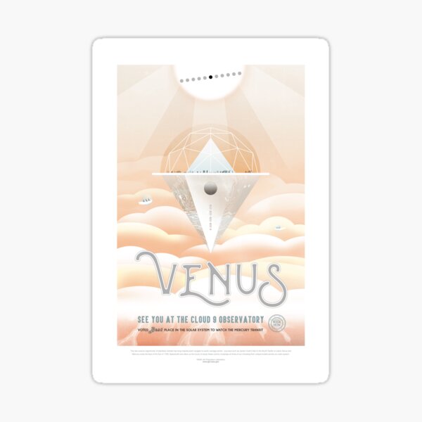 Venus - Exoplanet Travel Bureau, JPL Travel Poster, Visions of the Future, NASA, Planets Sticker