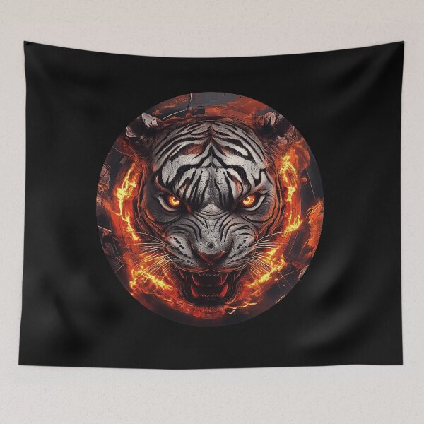 Item preview, Wrath of the Fire Ring Tiger designed and sold by Daagath.