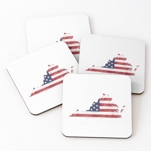 Item preview, Virginia Stars & Stripes State Silhouette – Distressed Americana designed and sold by Paper Drip.