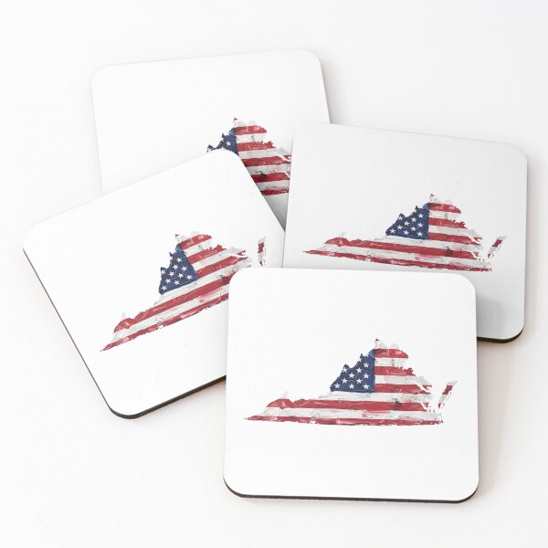 Item preview, Virginia Stars & Stripes State Silhouette – Distressed Americana designed and sold by Paper Drip.