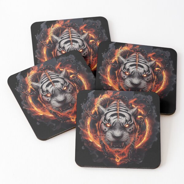 Item preview, Chained Flameborn White Tiger designed and sold by Daagath.