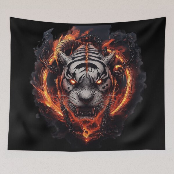 Item preview, Chained Flameborn White Tiger designed and sold by Daagath.
