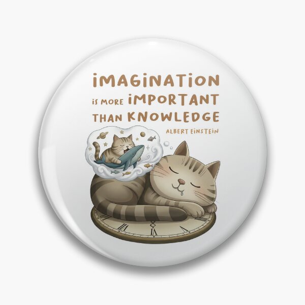 Item preview, Cute Dreaming Cat – Imagination Over Knowledge Quote​ designed and sold by Cat Quotes.
