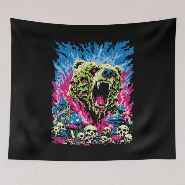 Item preview, Psychedelic Demon Bear – Surreal Horror Fantasy Art designed and sold by CRYPTIKOS STUDIOS.