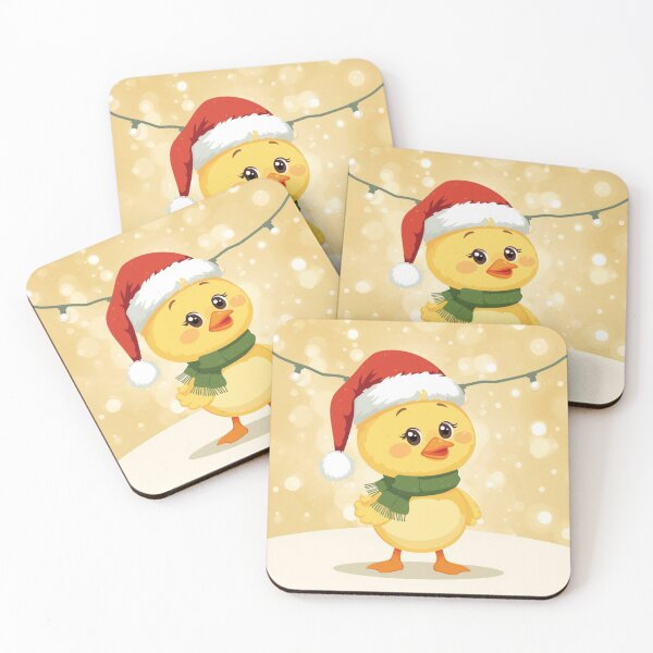 Item preview, Cute Festive Yellow Duck Wearing Santa Hat designed and sold by Nature's Palette.