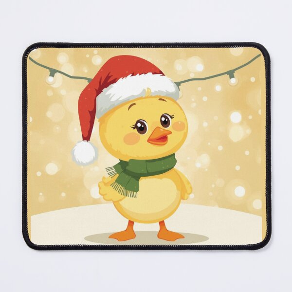 Item preview, Cute Festive Yellow Duck Wearing Santa Hat designed and sold by Nature's Palette.