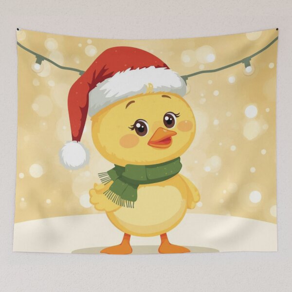 Item preview, Cute Festive Yellow Duck Wearing Santa Hat designed and sold by Nature's Palette.