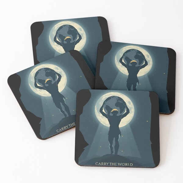 Item preview, Atlas carrying the world on his shoulders text Carry the World 1 designed and sold by Neon G.